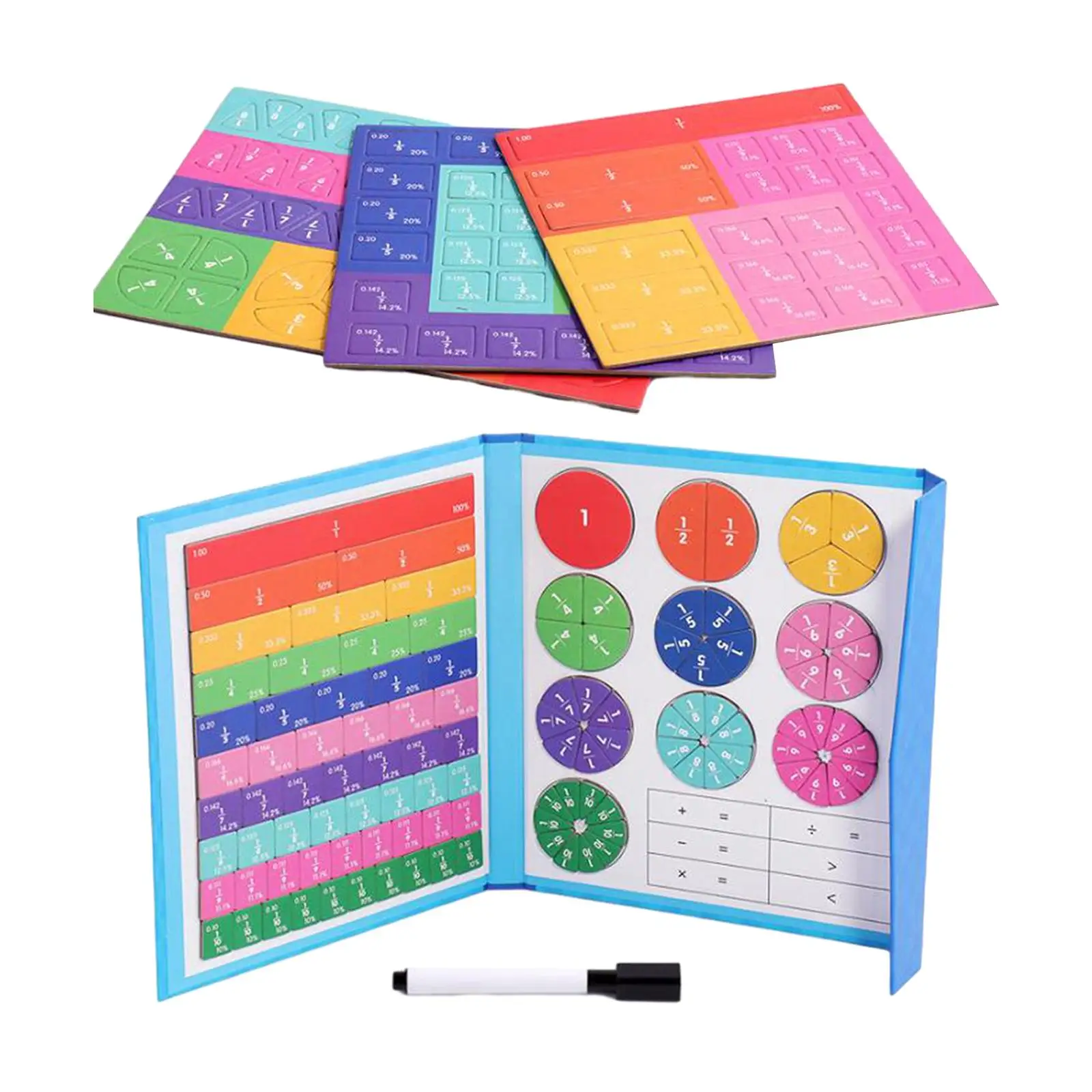 Fraktion lernen Mathe Spielzeug Bücher ständer Design Regenbogen Mathe Lehrmittel Fraktion Lehrmittel Bruch Konzept Spielzeug für Geschenk