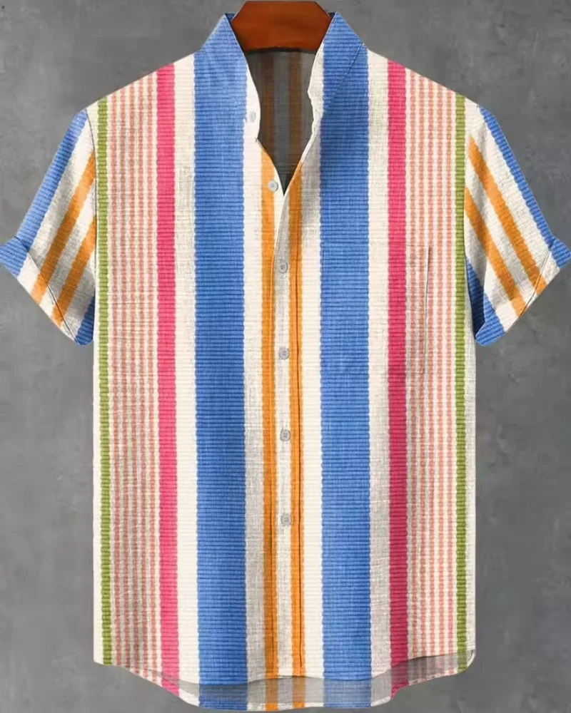 

Sycpman Ретро хип-хоп принт рубашка с коротким рукавом мужская модная брендовая персонализированная свободная повседневная рубашка на лето