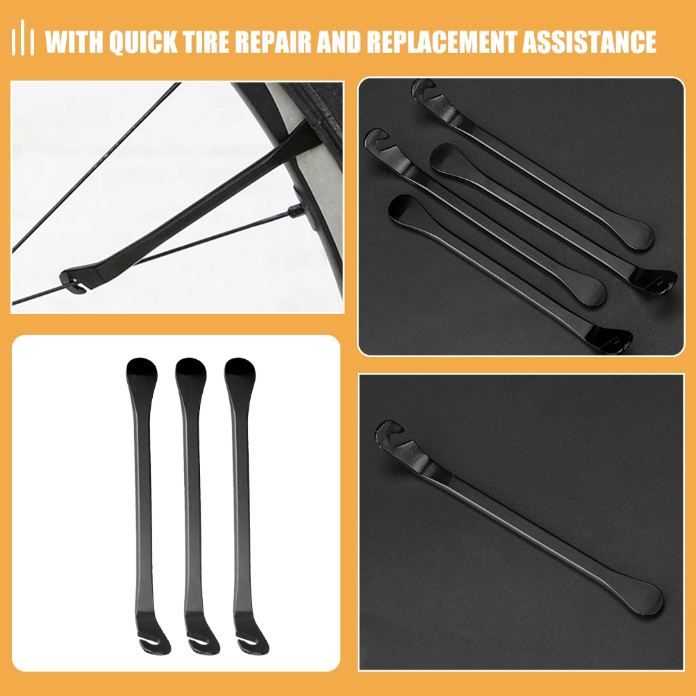 

6 Pcs Cycling Accessories Tire Repair Tool Bike Repairing Disassembler Lever Black 45 Steel