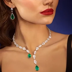 Luxury Water Drop Collar Necklace Pendant for Women High Quality Jewelry Elegant Pendant Zircon Open Necklace Choker Adjustable