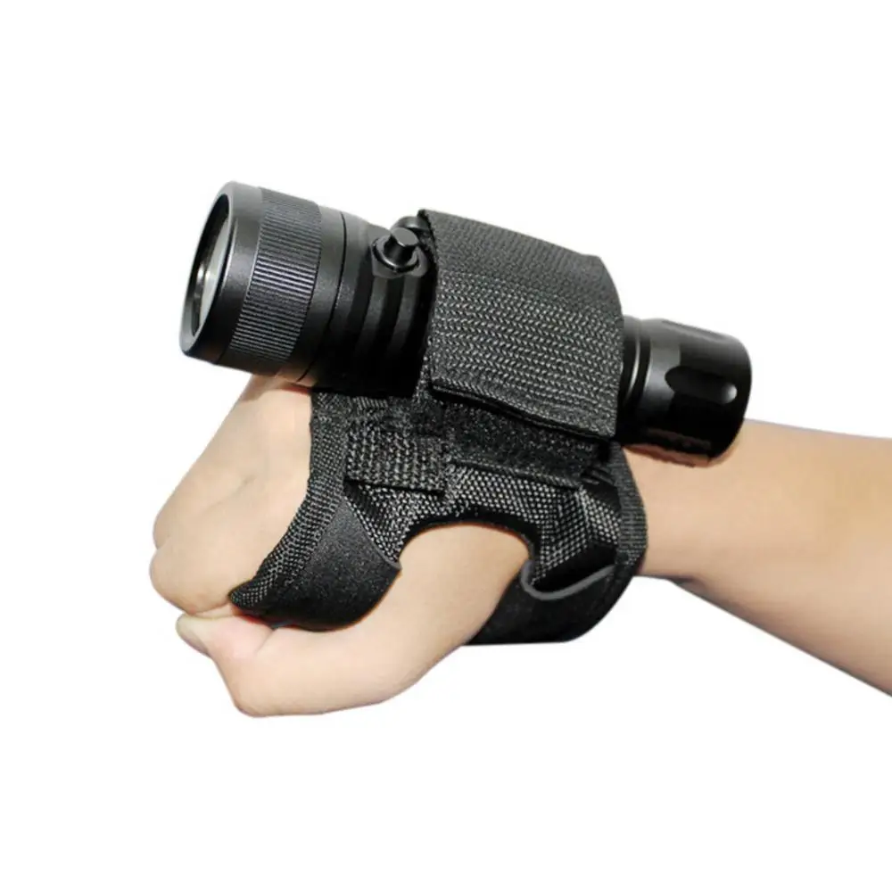 Outdoor Underwater Scuba Diving LED Torch Flashlight Holder Hands Free Glove Hand Arm Mount Wrist Strap Glove Diving Gloves