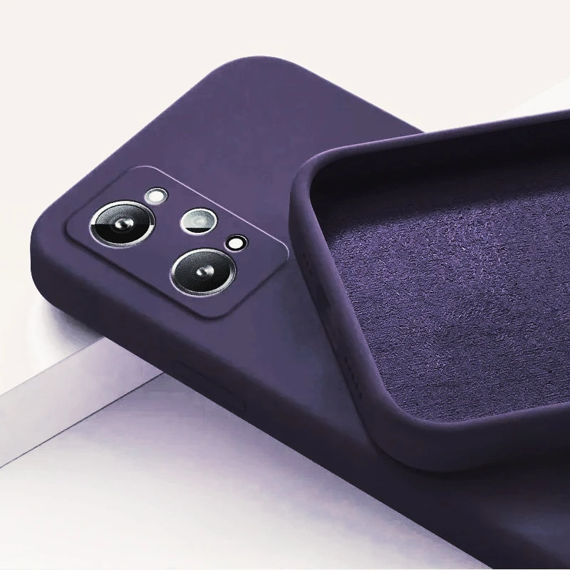 غطاء خلفي من السيليكون السائل لهاتف OPPO Realme GT 2 GT2 Pro 2Pro Explorer Master 5G جراب هاتف غلاف ناعم