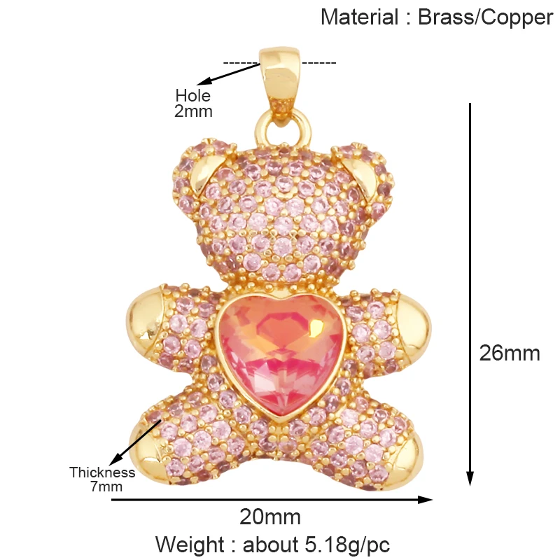 Tier Katze Bär Löwe Leopard Schlange Fuchs Schaf Charm Anhänger, echte 18K vergoldet Halskette Armband Schmuck Komponenten Versorgung S36 – Detail 17