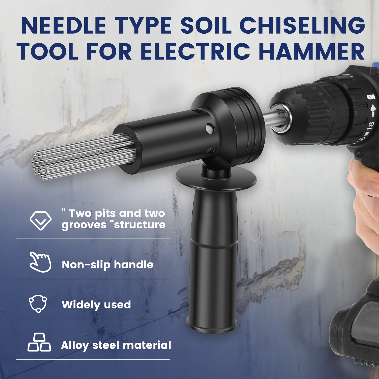 

Rust Removal Concrete Air Needle Scaler with Non Slip Handle Air Tool Concentrated Impact Force for Rust Layer Paint Film Weldi