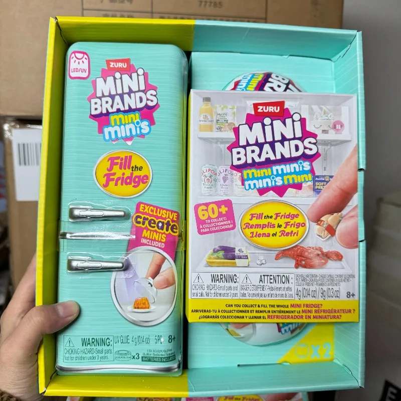 

Mini Brands Miniature Figure Mini Fridge and Two Surprise Ball Set Mystery Blind Box Toy Collection Ornaments Kids Birthday Gift