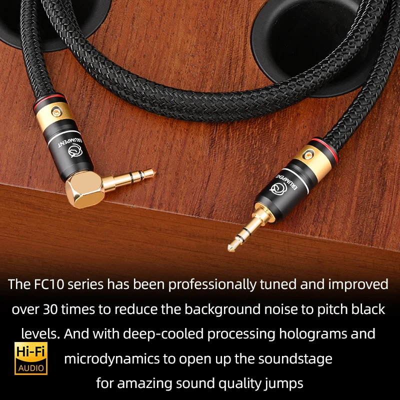 Hi-end OCC HiFi 3.5mm 90 stopni Aux kabel Audio podwójne ekranowanie Stereo 3.5mm Jack z męskiego na męskie do wzmacniacza telefonu mikser