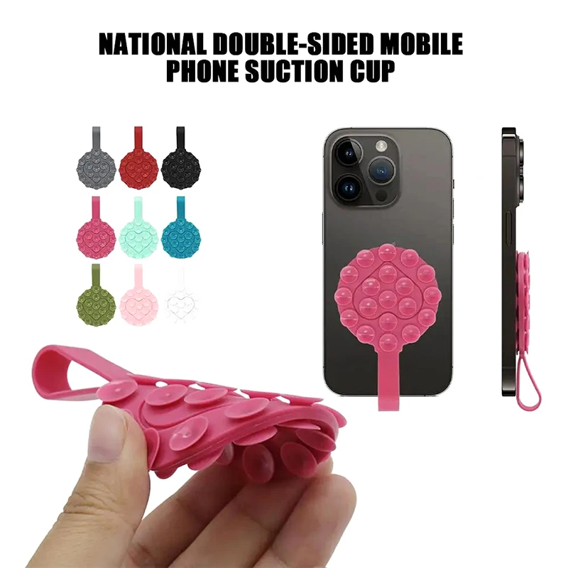 Suction Cup Wall Stand Mat Multifunctional Silicone Square Phone Double-Sided Case Anti-Slip Holder Mount Sucker Pad