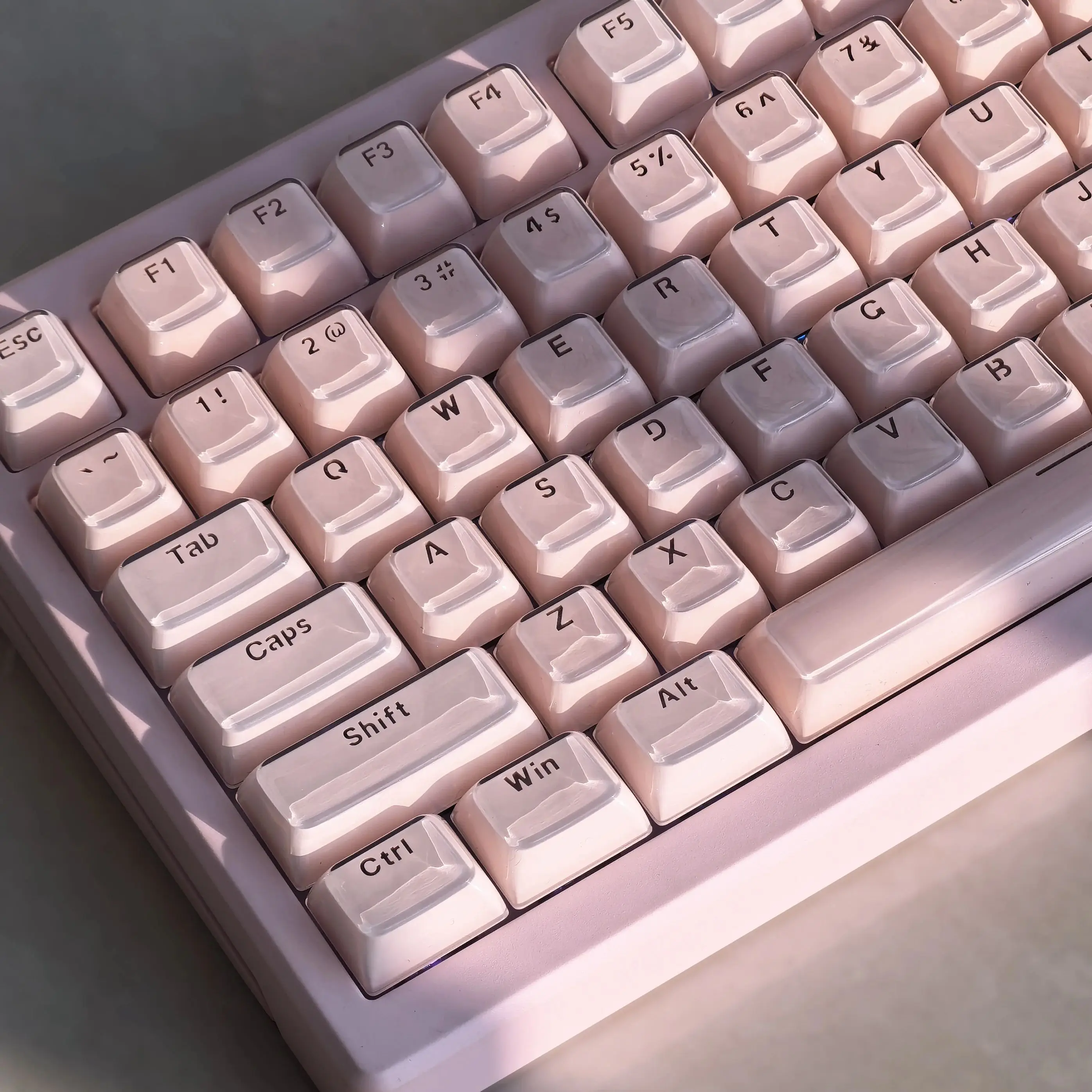 

Pink Jelly Keycap Alice Layout Keycap Crystal 135Keys Pc Translucent Keyboard Key Cap Ansi/Iso Layout Eom Height