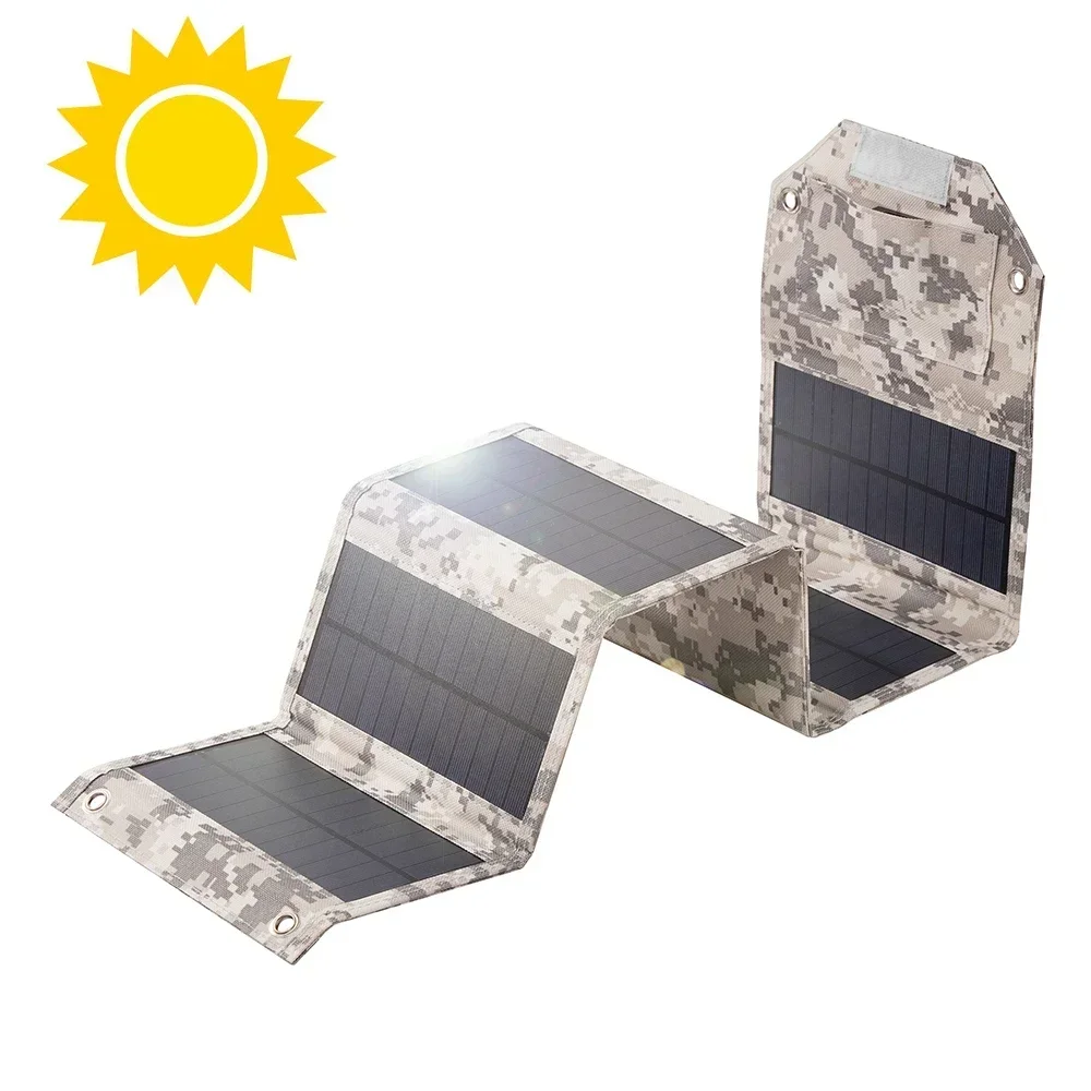 100W/80W/60W Foldable Solar Panel USB 5V Solar Charger Portable Solar Cell Outdoor Phone Power Bank for Camping Hiking + Cable