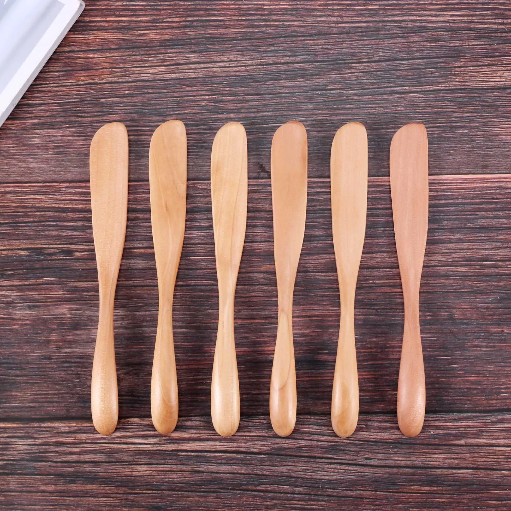 Wooden Butter Knife Cheese Spreader 6.5 Inch, Jam Knife Butter Cake Knife Mask Knife 6 Pieces HOT