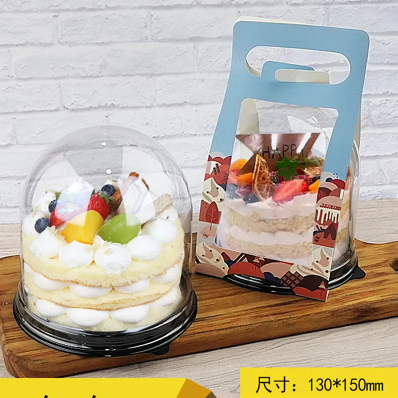 10pcs Creative 4inch cake packaging boxes diy baking decoration crystal ball mousse dessert box clear plastic window box party