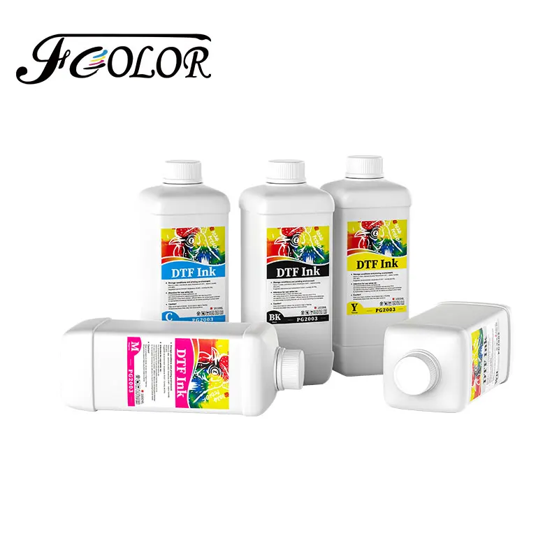 Fcolor 1000ml/garrafa pg2003 tinta dtf branca para epson xp600 i3200 l1800 l805 dx5 dx7 1390 dtf impressora conjunto de tinta de filme de transferência de calor