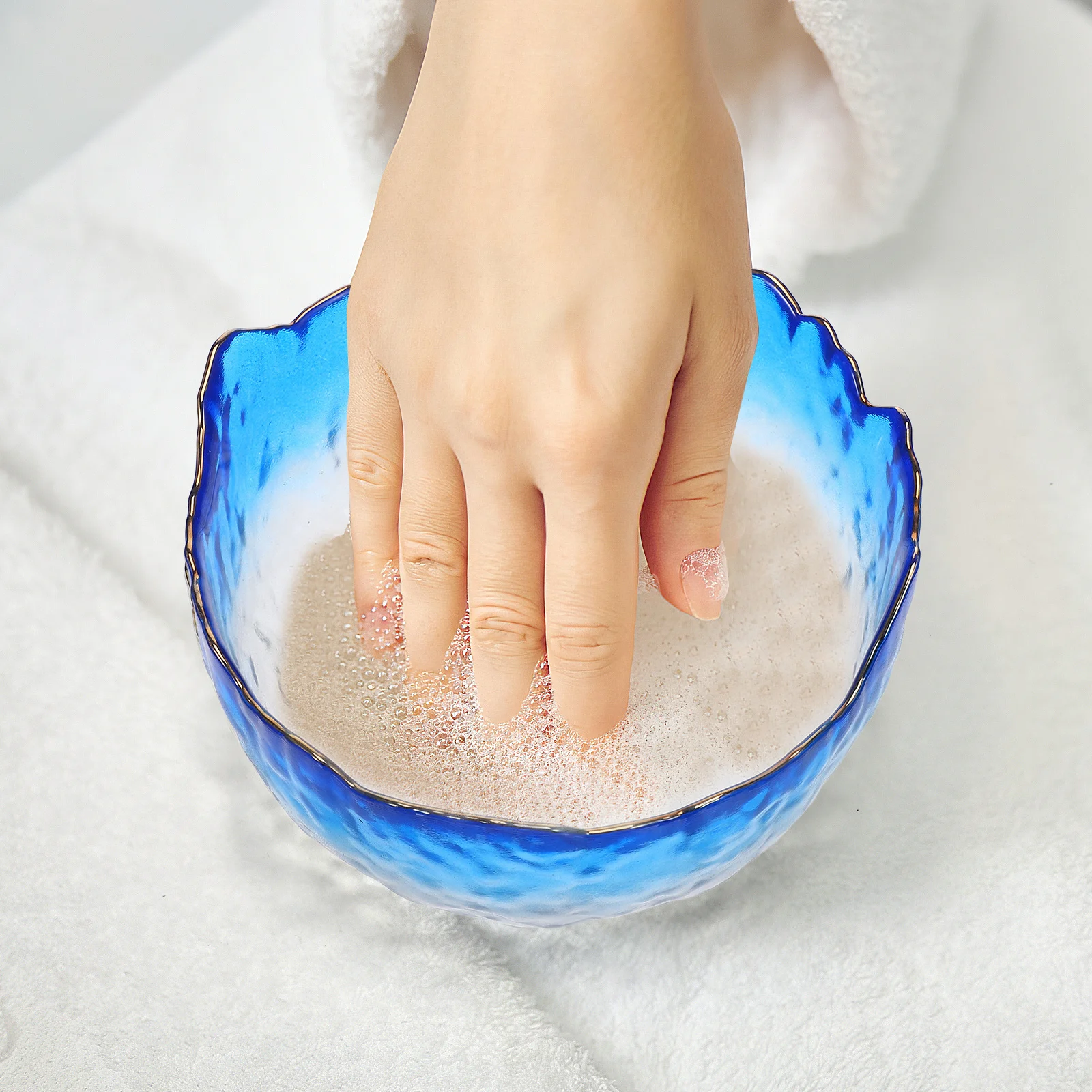 Szklana miska do manicure, do moczenia paznokci, zmiękczanie paznokci, szybsze usuwanie lakieru, do użytku w salonie i w domu, akcesoria do manicure.