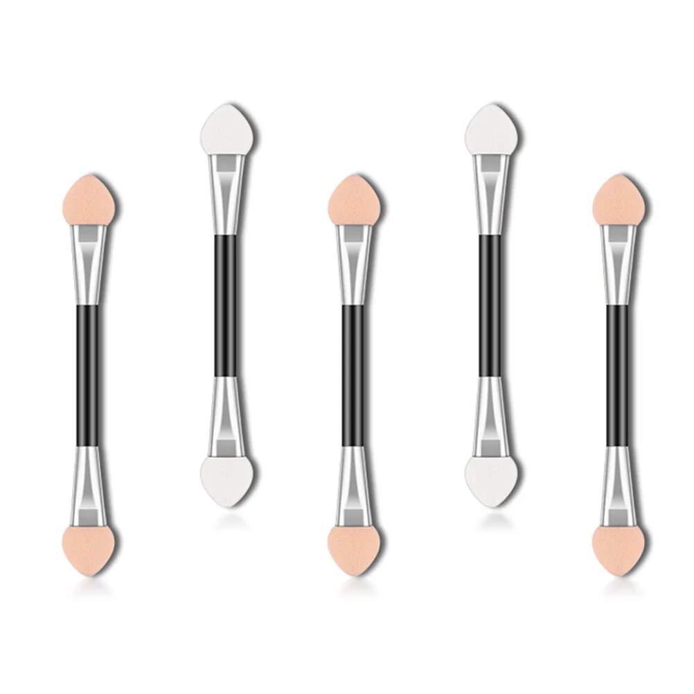 50 個のアイシャドウブラシキットソフトスポンジデュアルヘッドアプリケーターシャドウグリッターリップ眉アプリケーション軽量ポータブル