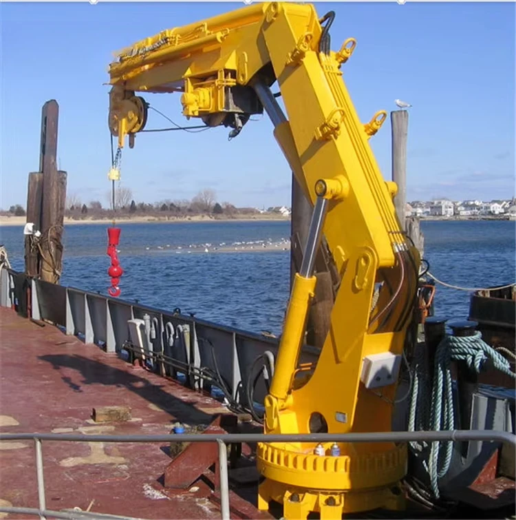 CE CCS Approved Ship Lifting Equipment Electric Hydraulic Offshore Pedestal Cargo Marine Deck Grab Crane with Hpu System