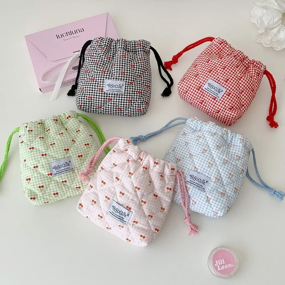 กระเป๋าใส่เครื่องสำอางแบบมีเชือกผูกแบบพกพาอเนกประสงค์ความจุขนาดใหญ่กระเป๋าใส่เครื่องสำอางผู้หญิงกระเป๋าสตางค์