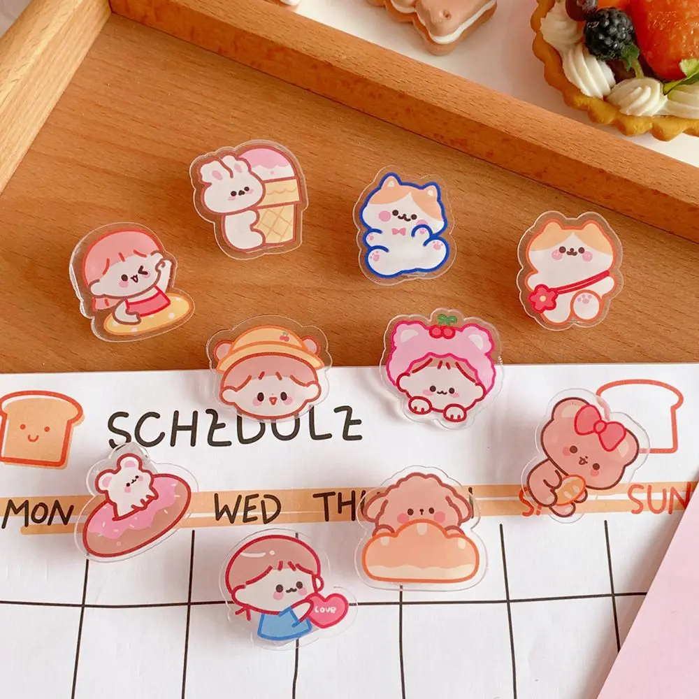 School Stationery Binder Clip Page Holder Index Clamp Cartoon Binder Clips Transparent Clip Snacks Sealing Clip Paper Clip