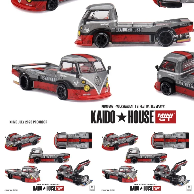 KAIDO HOUSE&MINIGT 1:64 Volkswagen T1 Street Battle Cast Alloy Model, Boys' Toy, Adult Collectible, Holiday Gift.