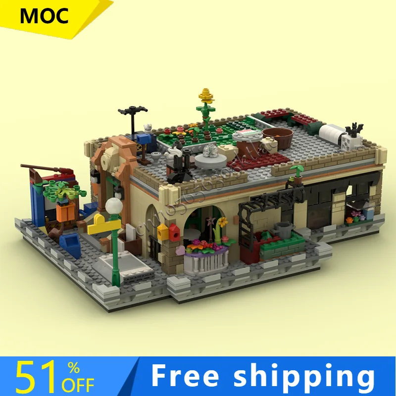 Moc 1481 pçs um dois três suíte de gergelim diy edifício arquitetura bloco modelo exibição brinquedo crianças montagem aniversário presentes natal