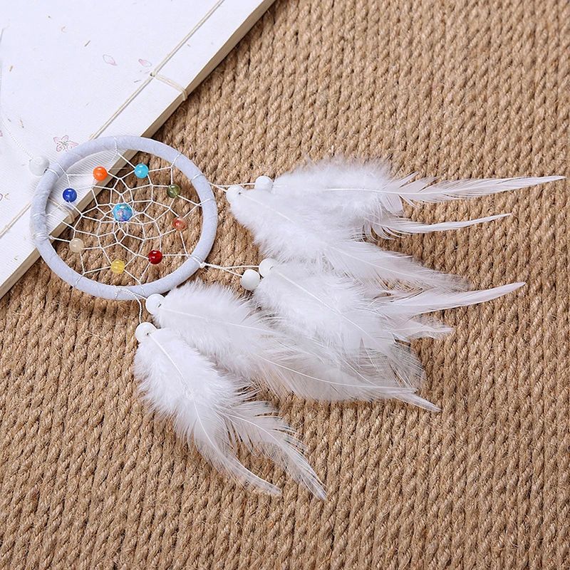 1pc Handmade Dream Catcher Hanging With Rattan Bead Feathers Wall Car Decor Ornament 100% brand new and high quality