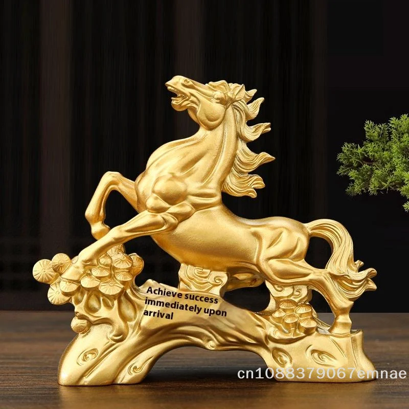 [ZYAS]Creative Brass Horse And Monkey Cute Statue Key Chain Pendant Home Office Desktop Ornaments Funny Toys
