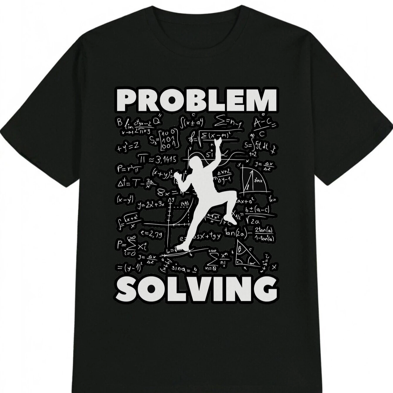 

Mathematical Problem Solving Graphic T-Shirt 100% Cotton O-Neck Short Sleeve Summer Casual Mens T-shirt Streetwear