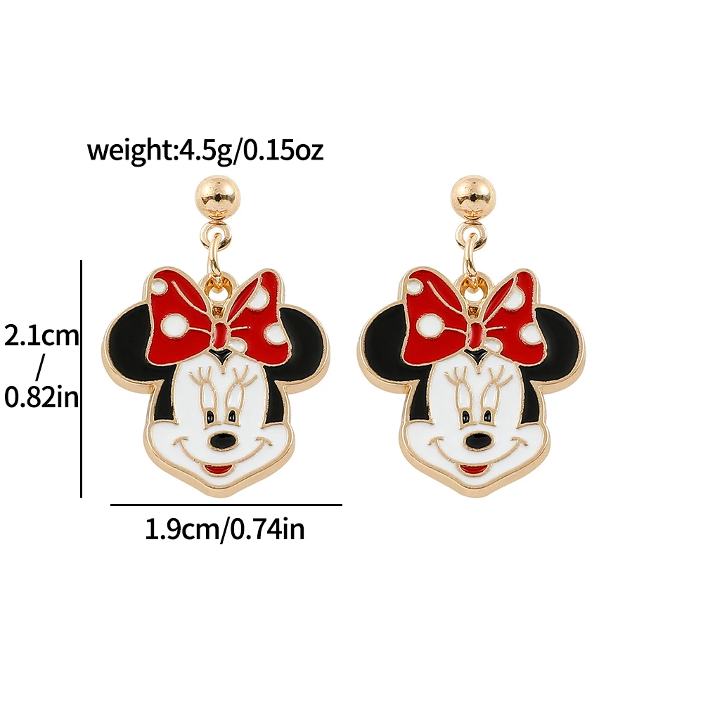 Cartoon Minnie Earrings for Women, Ear Stud Piercing, Jewelry Accessories, Girl Gift