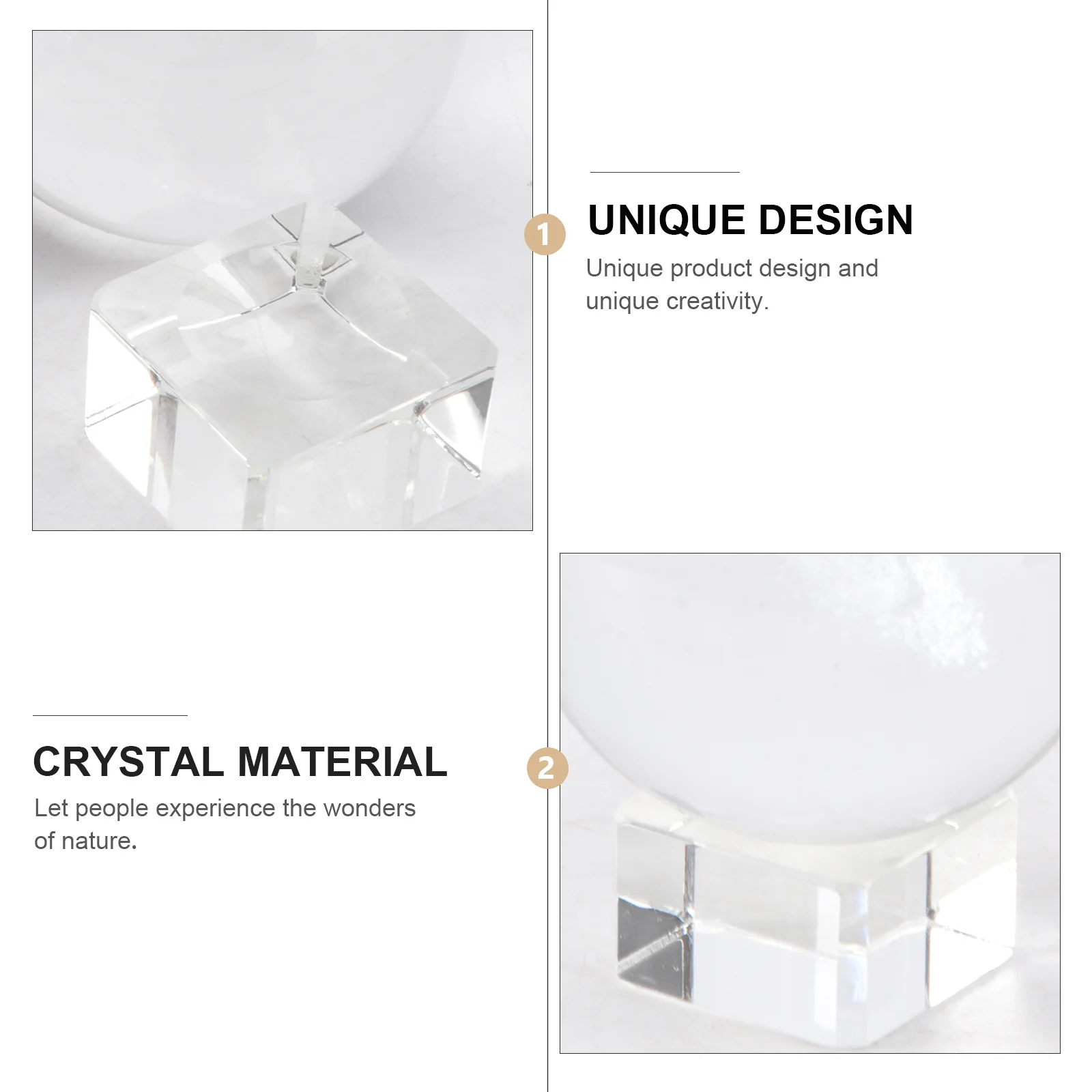 

1Pcs Crystal Ball Adornment Decorative Desktop Ornament Inner Carved Crystal Ball Stylish Decoration