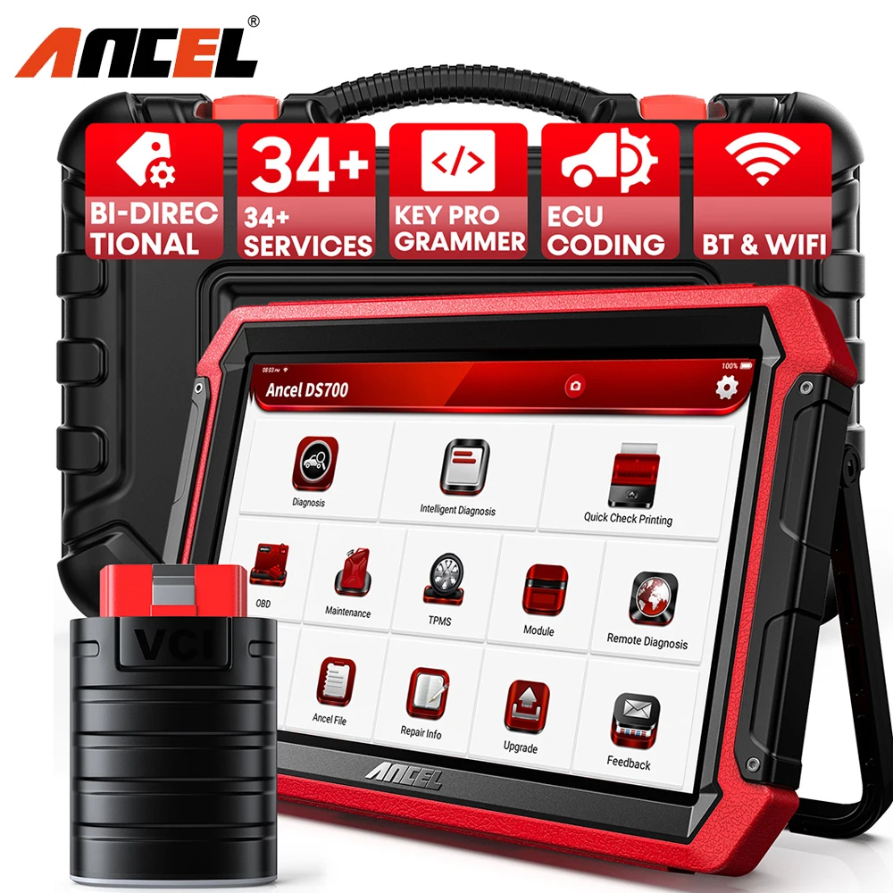 

ANCEL DS700 OBD2 Automotive Scanner Diagnostic Tool All System ECU Coding ABS Injector IMMO TPMS DPF AF Reset Auto Scan Tools