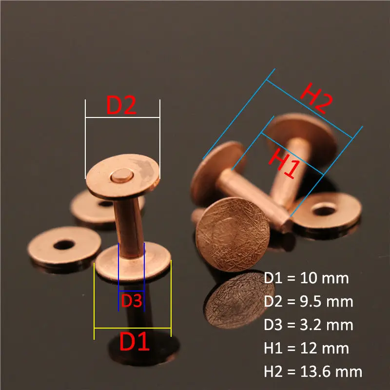 20pcs High quality Copper rivets & burrs 1/2\