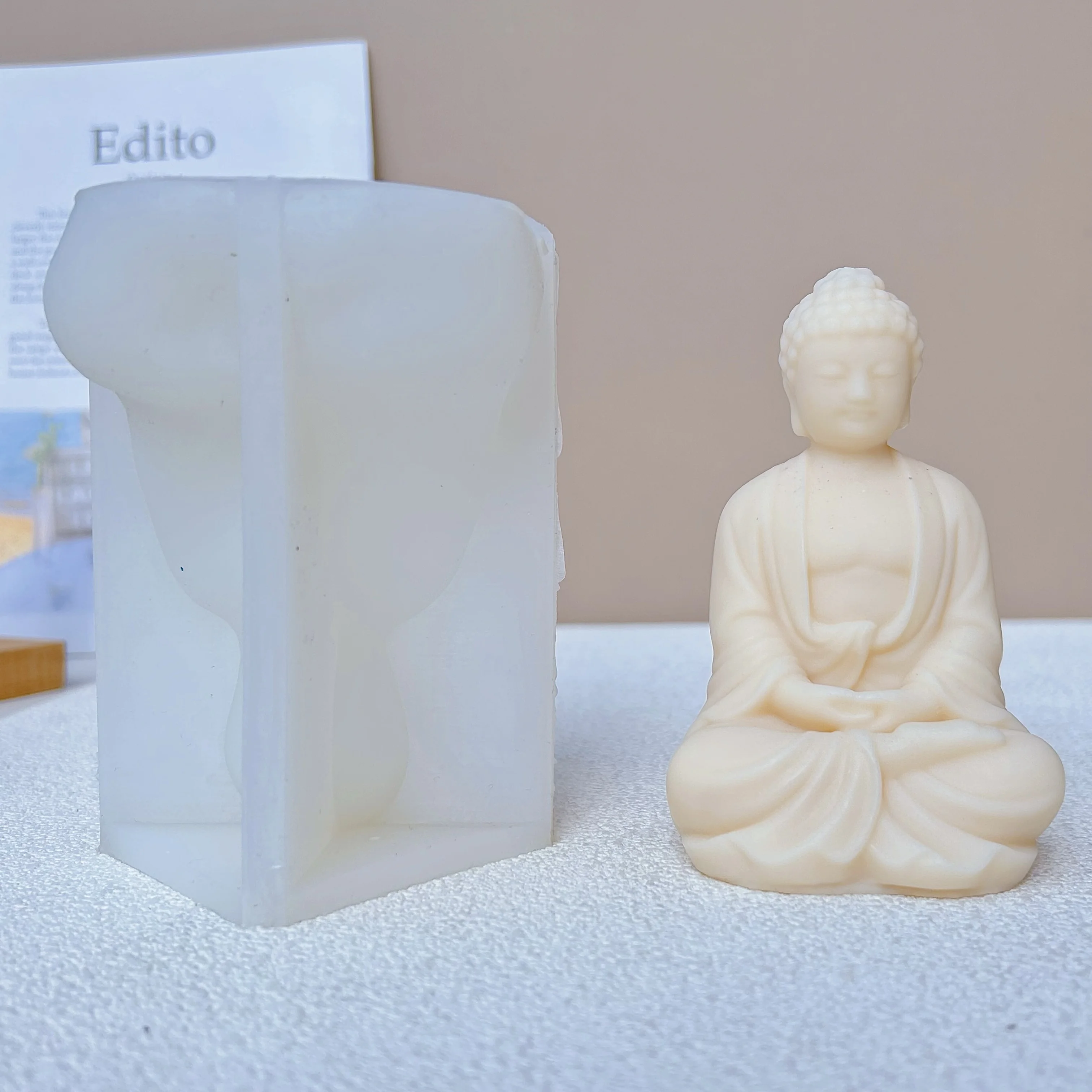 2023 New Buddha Statue Candle Silicone Mold 3D Buddha Statue Gypsum Cement Resin Silicone Mold DIY Buddhist Decoration Crafts