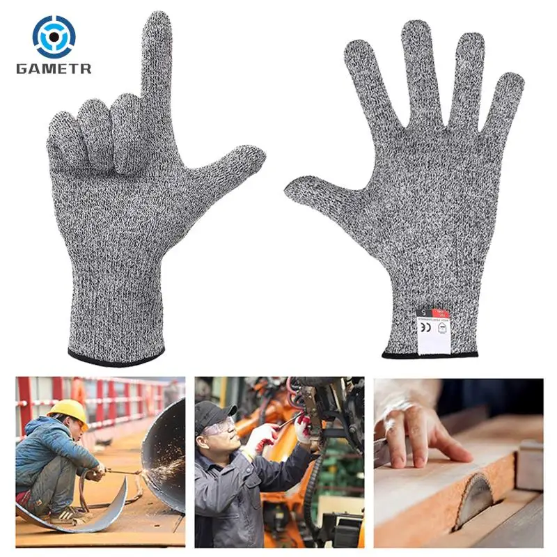 Grade 5 Anti Cutting Gloves Kitchen HPPE Anti Scratch Glass Cutting Safety Protection Horticulturist Protection