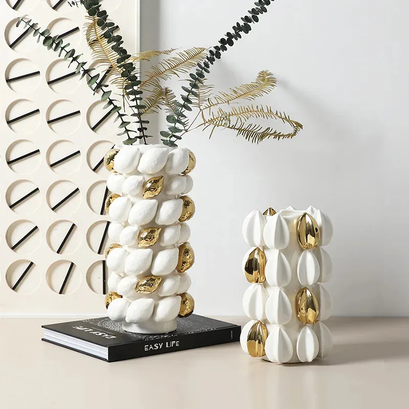 

Ceramic Vase Gold Creative Fruit Shape Cartoon Lemon Carambola Ceramic Handicraft Flower Vase Home Decoration Accessories