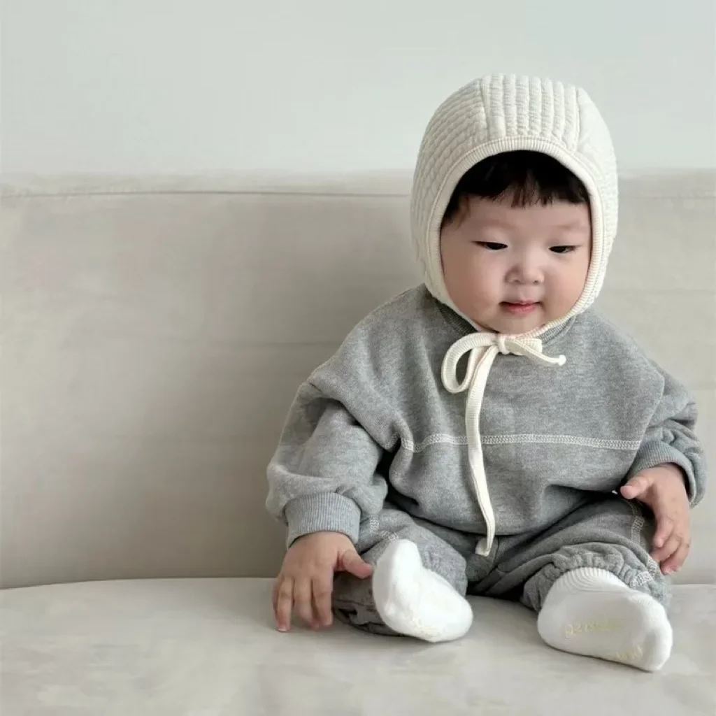 2024 Autumn New Children Casual Sweatshirt + Pants 2pcs Suit Baby Solid Gym Suit Kids Long Sleeve Clothes Set Boys Girls Outfits