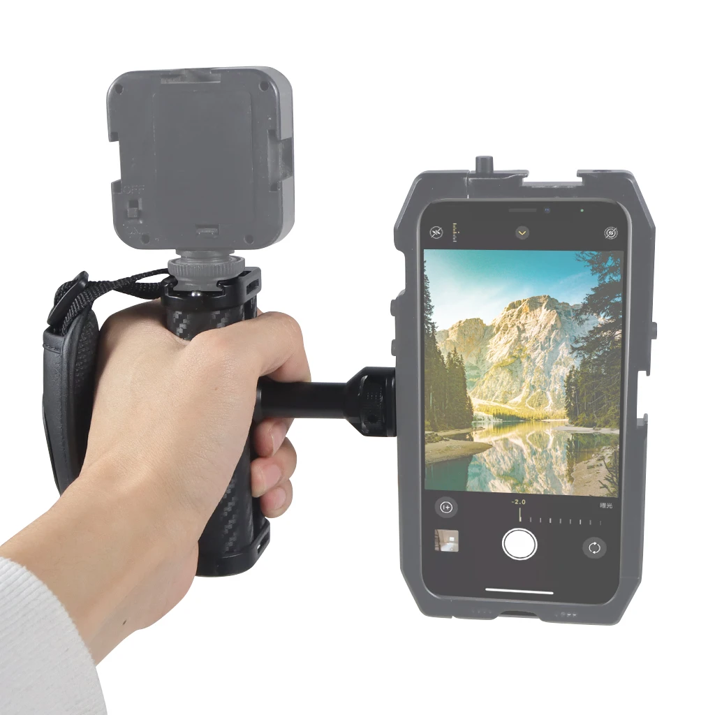 Universeller rechter und linker Seitengriff für Kamerakäfig-Handgriff mit Kaltschuhhalterung für Mikrofon-Videoleuchte für Sony für Canon Nikon – Detail 11