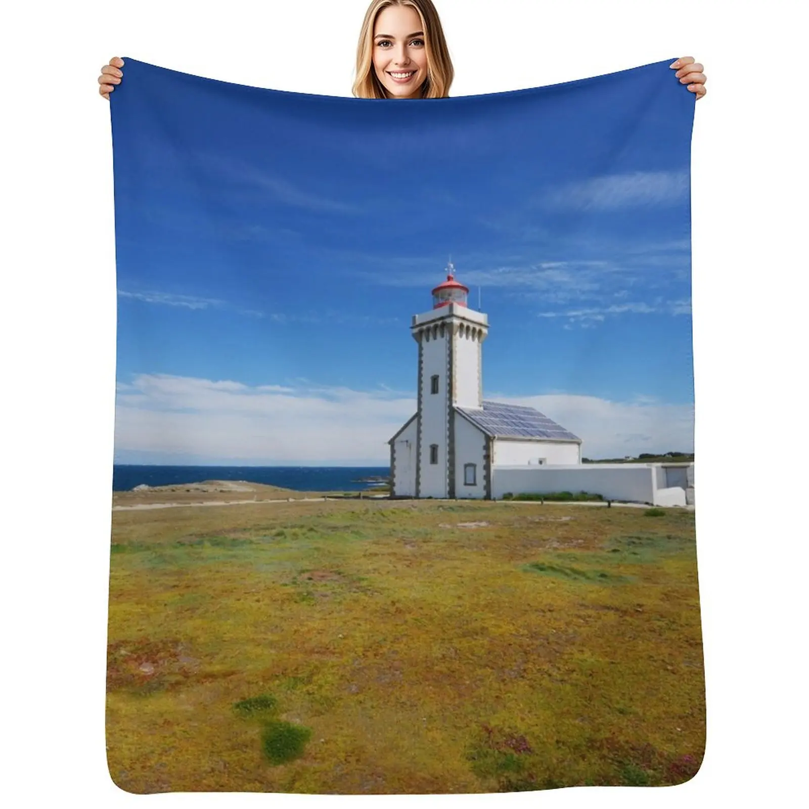 lighthouse Belle ile en Mer Throw Blanket Thermal Nap Decorative Throw Blanket