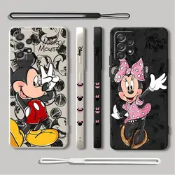 Disney Mickey Minnie Mouse Phone Case for Samsung Galaxy A20s A02s A10 A04 A04s A31 A71 4G A50 A05S A30 A02 Square Liquid Cover
