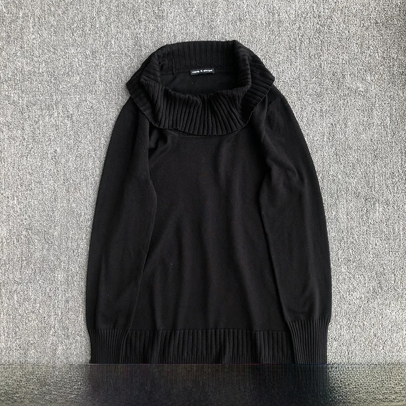 

Новый женский вязаный свитер 2020 года: свободный крой, тонкий, с большим воротником, модный базовый слой для весны, осени и зимы, прямой крой, длинный рукав