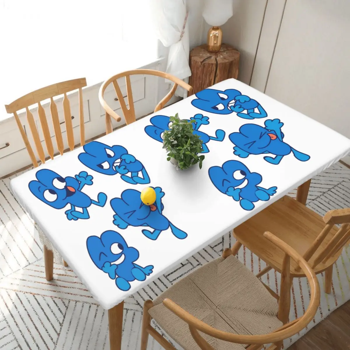BFDI Four BFB Customized Rectangular Tablecloth Oilproof Table Cover for Dining Events Table Cloth