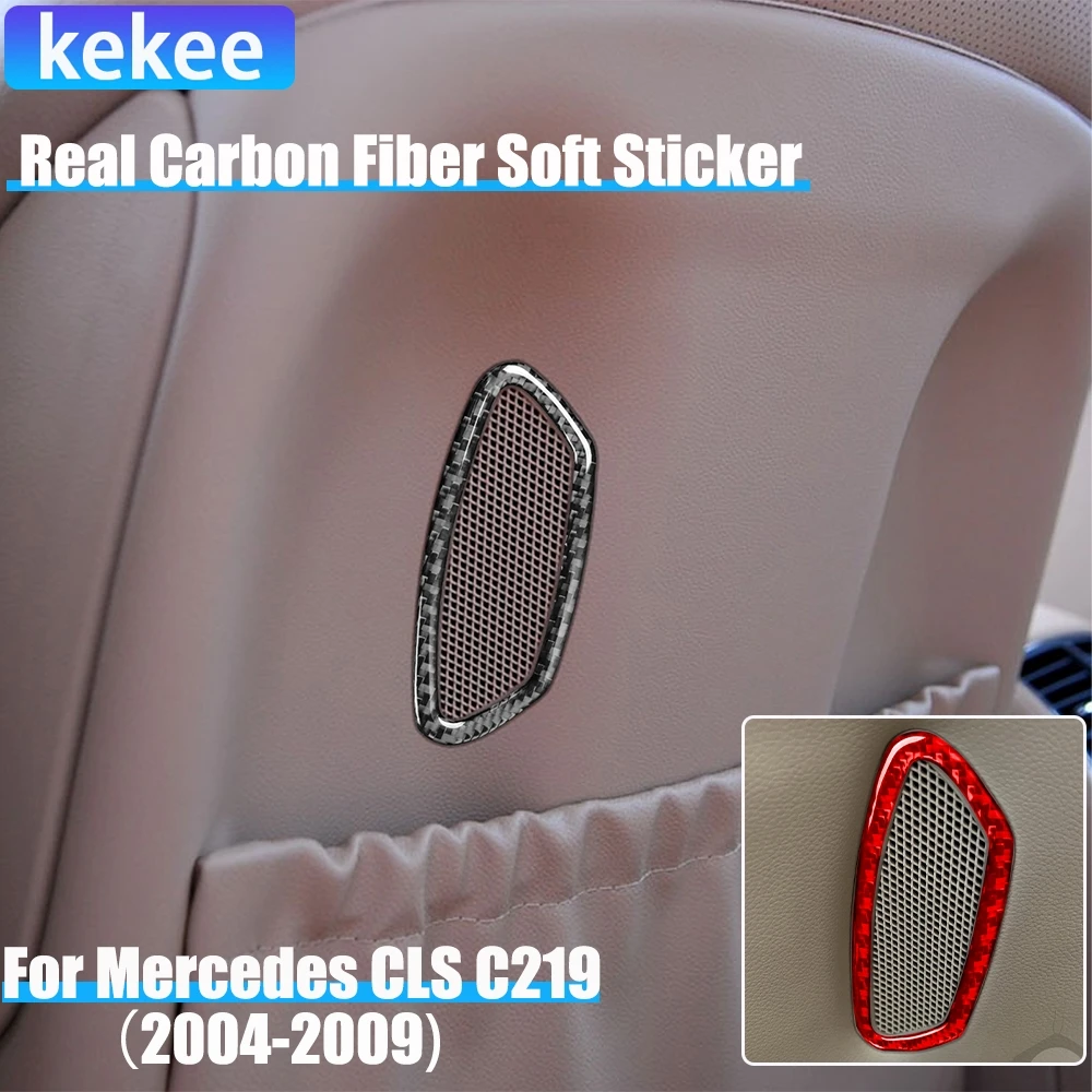 

Real Carbon Fiber Car Accessories Seat Back Air Vent Trim Cover Soft Sticker For Mercedes CLS C219 2004 2005 2006 2007 2008 2009