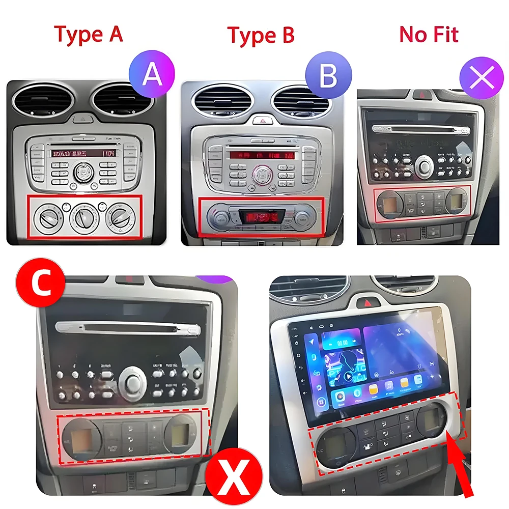 Android 16 For Ford Focus 2 3 Mk2 Mk3 2004 2005 2006 2007 - 2011 Car Radio Wireless Carplay Navigation GPS Multimedia Video WIFI