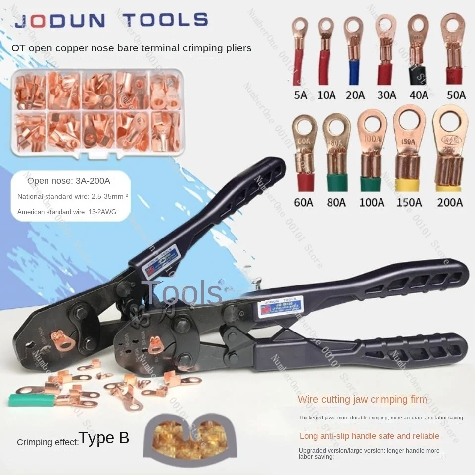 OT open nose crimping pliers crimp opening copper nose U-shaped crimping pliers wire ear terminal pliers 3A-200A