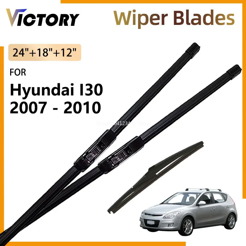 

Передняя и задняя щетка стеклоочистителя для Hyundai I30 2007-2012010 2009 2008, аксессуары, щетка для лобового стекла из натурального каучука 24 "+ 18" + 12"