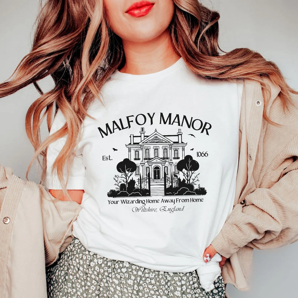 Dramione Fanfic T-shirt Malfoy Manor Shirt Dark Academia Bookish Tees Wizard School Magic Fantasy Book Lover Merch Retro Tshirt