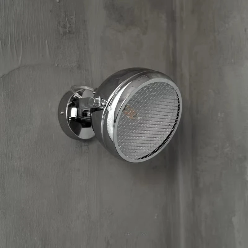 Iron Silvery Wall Lamp Industrial Retro Style Wall Light Restaurant Study Desktop Lighting Lamps Electroplating Decor Lights