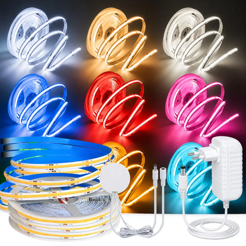 12V 24V Penetrable Wood Mirror Touch Dimmer Hand Sweep Motion Sensor COB LED Strip Light Tape Red Green Pink Golden Ice Blue