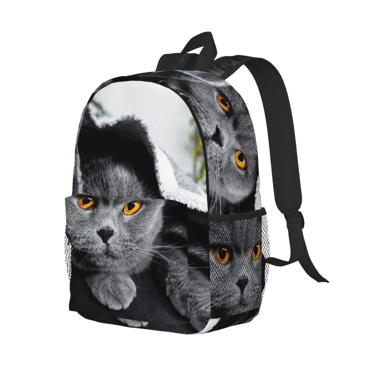 

British Short Hair Popular Cat Kitten Backpack Student Boys Girls BookBag Children School Bag Laptop Shoulder Bags for Men Women