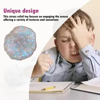 Uva Stress perline colorate Shapeable TPR Vacuum Ball Stress Ball Toy Sensory Fidget Toys antistress per bambini adulti