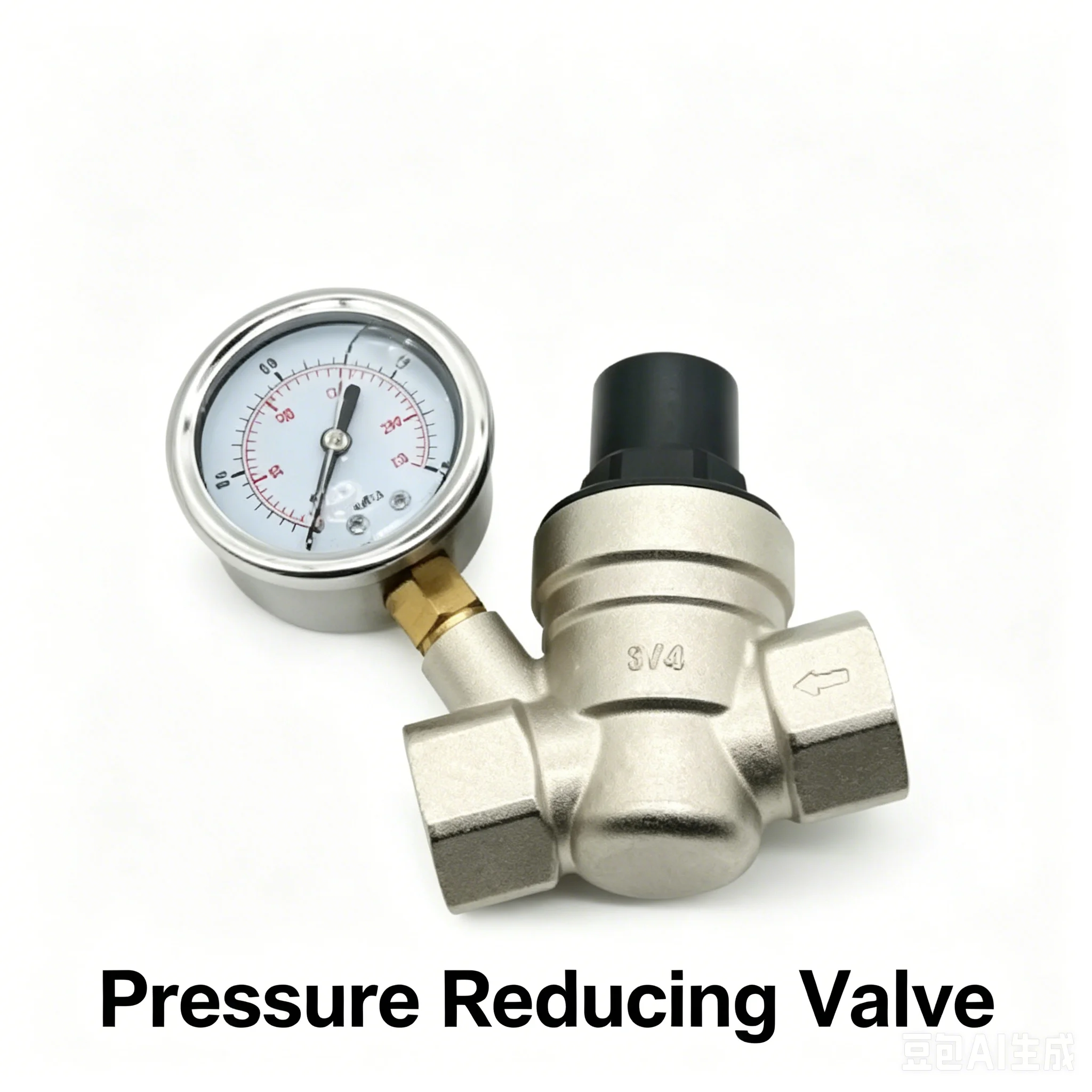 304 Stainless Steel Water Pressure Regulator, DN15/DN20/DN25, Adjustable Pressure Reducing Valve with Gauge Option