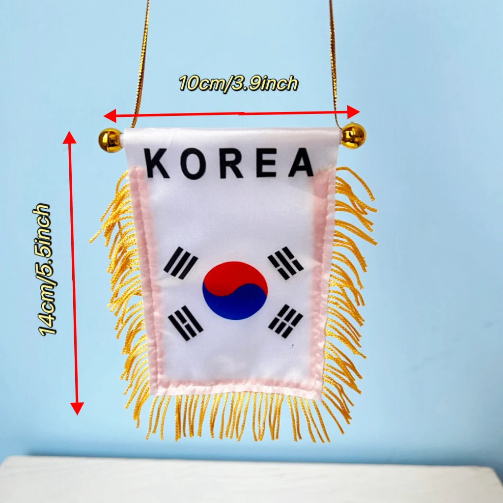 10x14cm Car Window Decoration Polyester Korea Hanging pennant Flags us flag